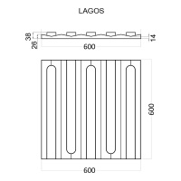 Артполе 3Д панель LAGOS 600х600мм. 0,36м2 . Гипс