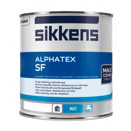 Сиккенс Краска интерьерная тонкослойная Alphatex SF (2% блеска) база W05 1л